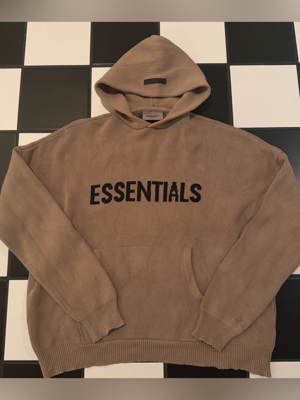 Fear of God Essentials Knit hoodie taupe
